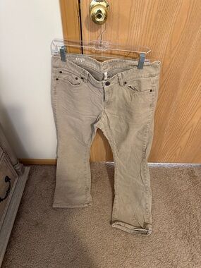 LOFT Beige Corduroy Straight-Leg Pants